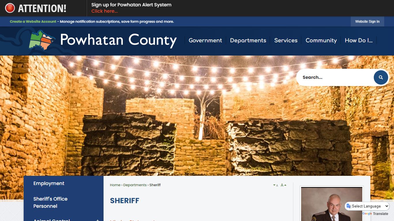 Sheriff | Powhatan County, VA - Official Website