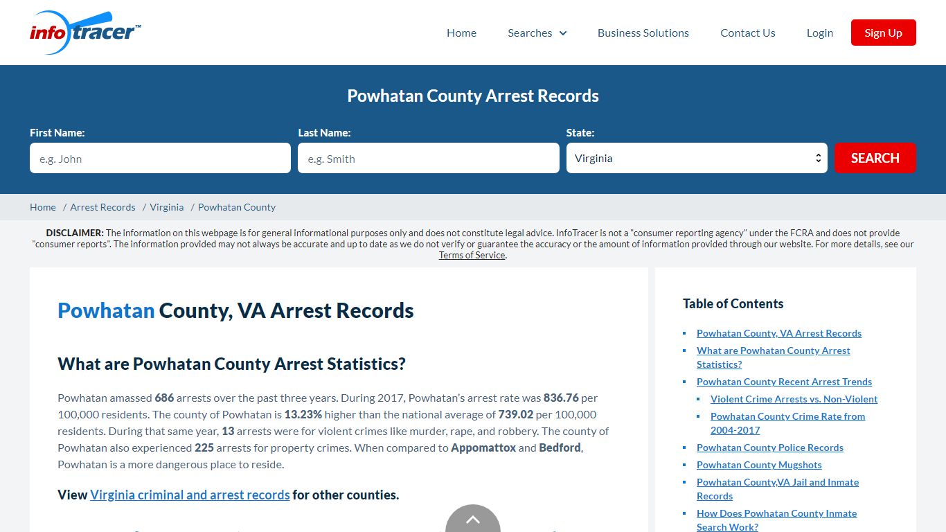 Powhatan County, VA Arrests, Mugshots & Jail Records - InfoTracer